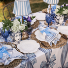 Buy Luxe Cushions & Linens - Blue Stripe Scallop Shade & Gold Base - USB Table Lamp - By Luxe & Beau Designs 
