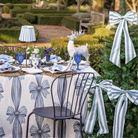 Buy Luxe Cushions & Linens - Blue Stripe Scallop Shade & Gold Base - USB Table Lamp - By Luxe & Beau Designs 