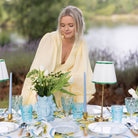 Buy Luxe Cushions & Linens - Green Velvet Scallop Trim Shade & Gold Base  - USB Table Lamp - By Luxe & Beau Designs 