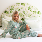 Green Shirley Chinoiserie Long Sleeve Pyjama Set - LUXE AND BEAU