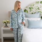 Blue Shirley Chinoiserie Long Sleeve Pyjama Set - LUXE AND BEAU