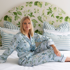 Blue Shirley Chinoiserie Long Sleeve Pyjama Set - LUXE AND BEAU