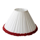 Red Trim Designer Ruffle Lamp Shade Velvet Trim - LUXE AND BEAU