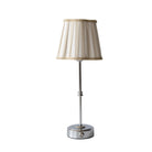 Beige Stripe Scallop Shade & Silver Base - USB Table Lamp - LUXE AND BEAU