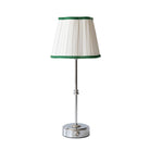 Green Velvet Scallop Trim Shade & Silver Base - USB Table Lamp - LUXE AND BEAU