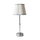 Blue Velvet Scallop Trim Shade & Silver Base - USB Table Lamp - LUXE AND BEAU