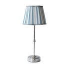 Blue Stripe Scallop Shade & Silver Base - USB Table Lamp - LUXE AND BEAU