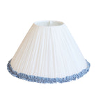Blue Trim Designer Ruffle Lamp Shade Velvet Trim - LUXE AND BEAU