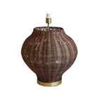 Rechargeable Dark Paloma Rattan Lamp Base - LUXE AND BEAU