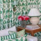 Green Trim Designer Ruffle Lamp Shade Velvet Trim - LUXE AND BEAU