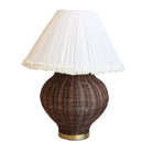 Rechargeable Dark Paloma Rattan Lamp Base - LUXE AND BEAU