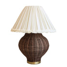 Rechargeable Dark Paloma Rattan Lamp Base - LUXE AND BEAU