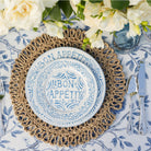 Buy Luxe Cushions & Linens - Blue Bon Appetit Starter Plate - By Luxe & Beau Designs 