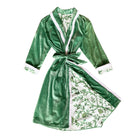 Versaille Reversible Velvet Robe Green - LUXE AND BEAU