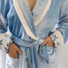 Versailles Reversible Velvet Robe Blue - LUXE AND BEAU