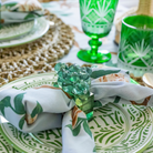 Emerald Green Cut Glass Goblet (Set of 4) - LUXE AND BEAU
