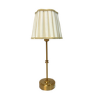 Beige Stripe Scallop Shade & Gold Base - USB Table Lamp - LUXE AND BEAU