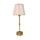 Pink Stripe Scallop Shade & Gold Base - USB Table Lamp - LUXE AND BEAU
