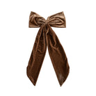 Large Mocha Velvet Bow - LUXE AND BEAU
