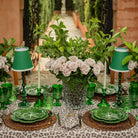 Verdant Green Braided Trim Lamp Shade & Verdant Green Base - Table Lamp - LUXE AND BEAU