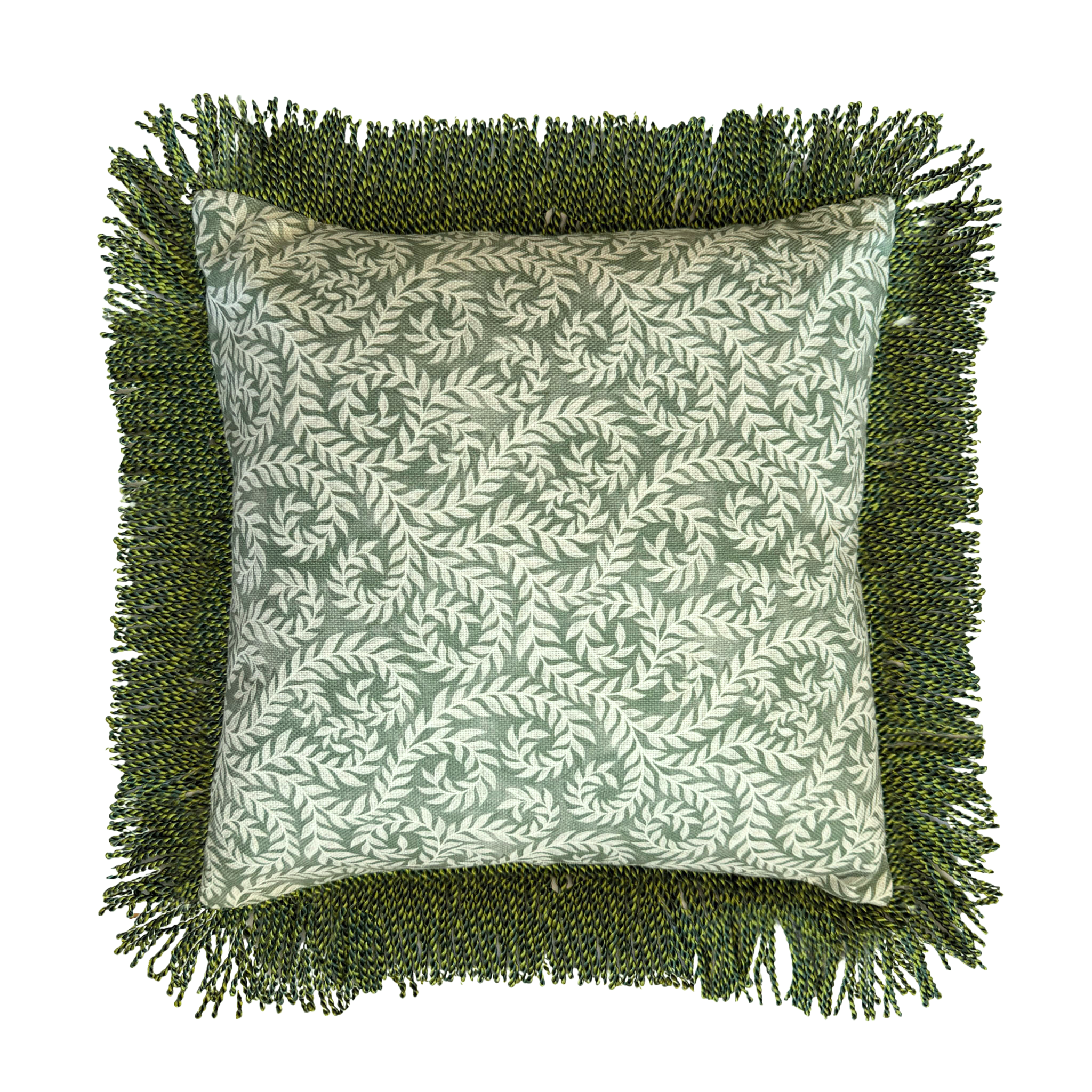 Bullion Fringe Pistachio Vine Cushion Cover 50x50cm - LUXE AND BEAU
