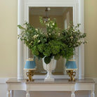 Audrey Sky Blue and Cream Lamp Shade & Beau Base - Table Lamp - LUXE AND BEAU