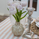 Buy Luxe Cushions & Linens - Blush Stripe Ruffle Linen Table Cloth - By Luxe & Beau Designs 