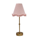 Blush Gingham Scallop Ruffle Lamp Shade & Gold Base - USB Table Lamp - LUXE AND BEAU