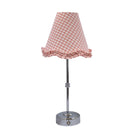 Blush Gingham Ruffle Scallop Lamp Shade & Silver Base - Usb Table Lamp - LUXE AND BEAU
