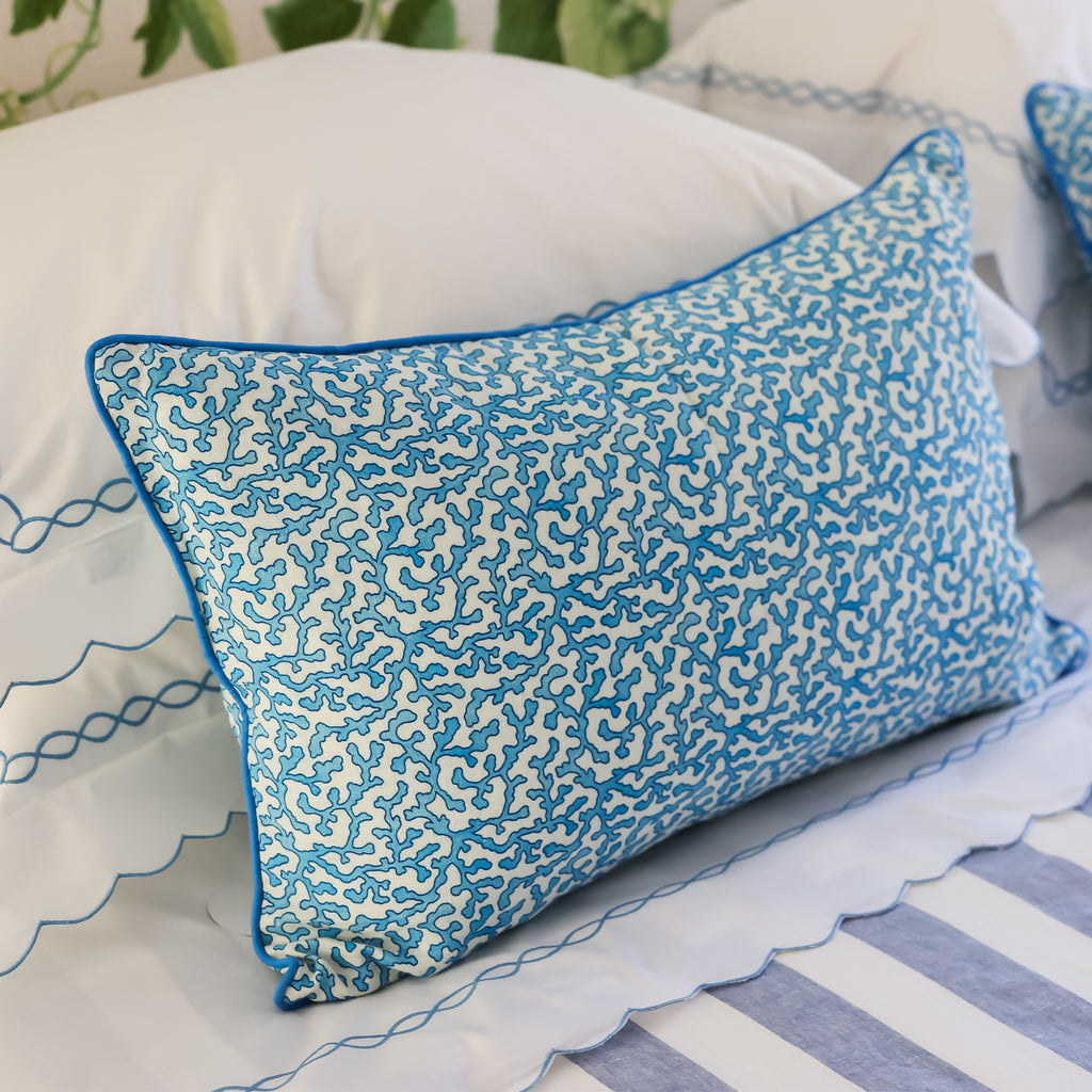 Buy Luxe Cushions & Linens - Sardinia Blue Cushion Cover - By Luxe & Beau Designs 