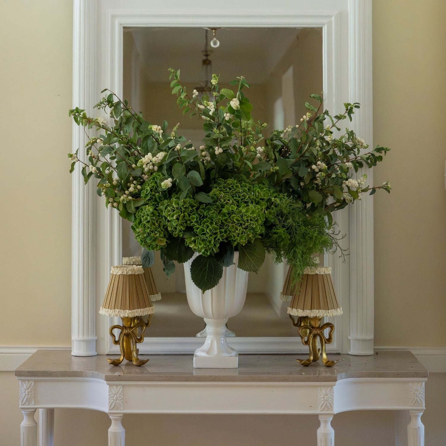 Audrey Camel and Cream Lamp Shade & Beau Base - Table Lamp - LUXE AND BEAU