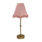 Blush Scallop Ruffle Lamp Shade & Gold Base - USB Table Lamp - LUXE AND BEAU