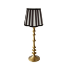 Black Stripe Scallop Lamp Shade & Brass Base - Table Lamp - LUXE AND BEAU