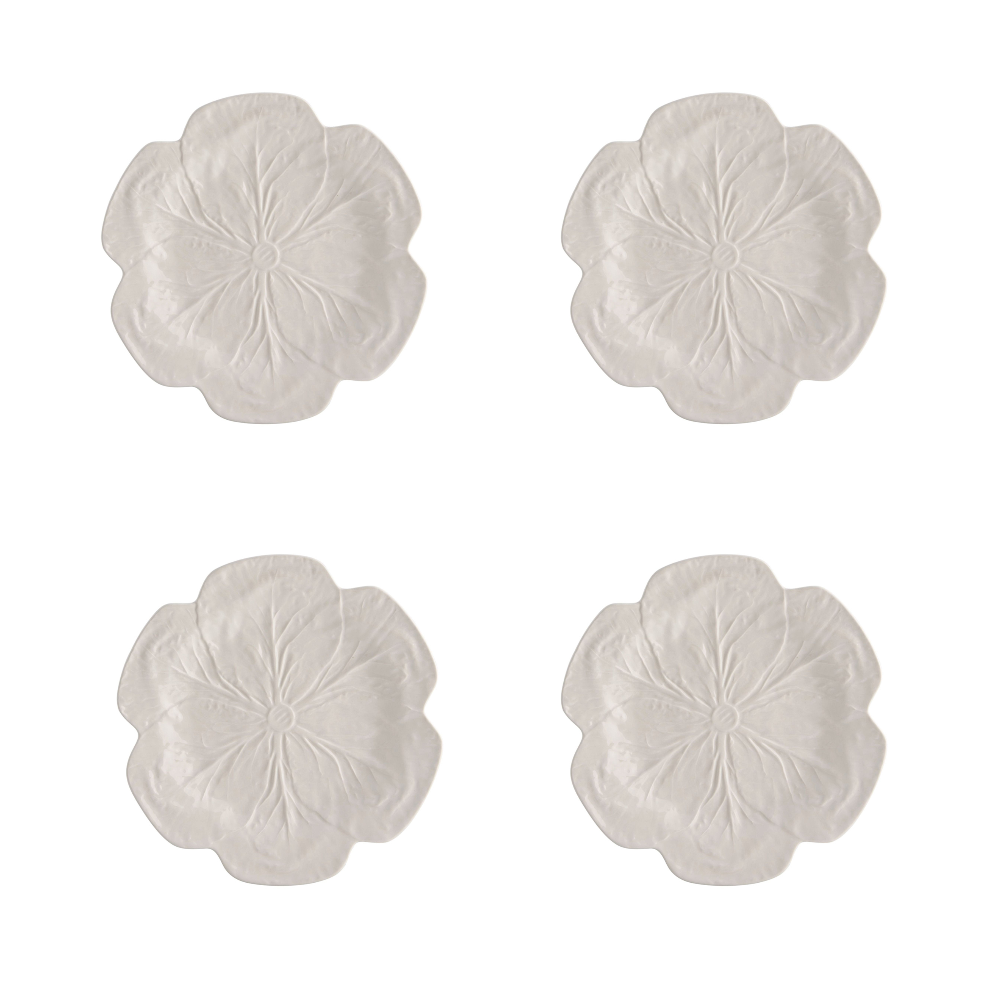 Buy Luxe Cushions & Linens - White Cabbage Dinner Plate (Set Of 4) - By Luxe & Beau Designs 