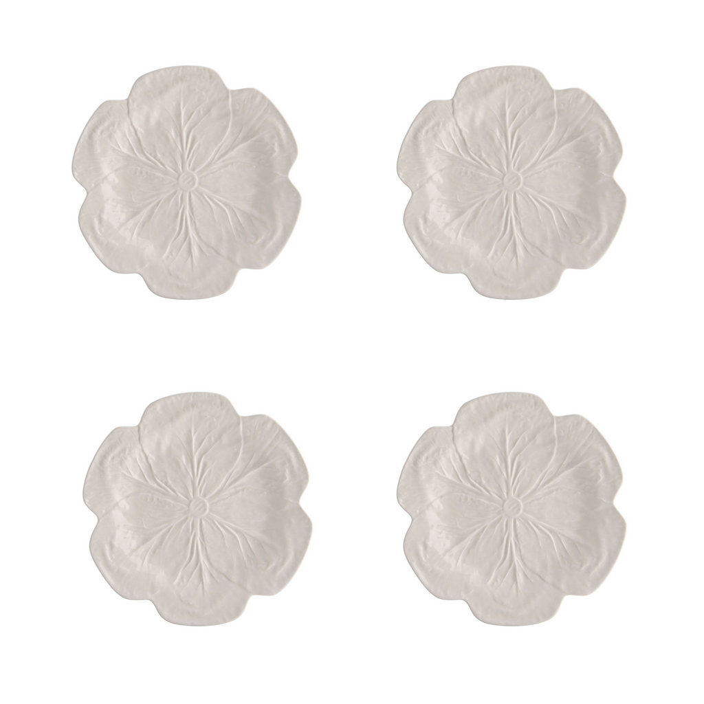 Buy Luxe Cushions & Linens - White Cabbage Dinner Plate (Set Of 4) - By Luxe & Beau Designs 
