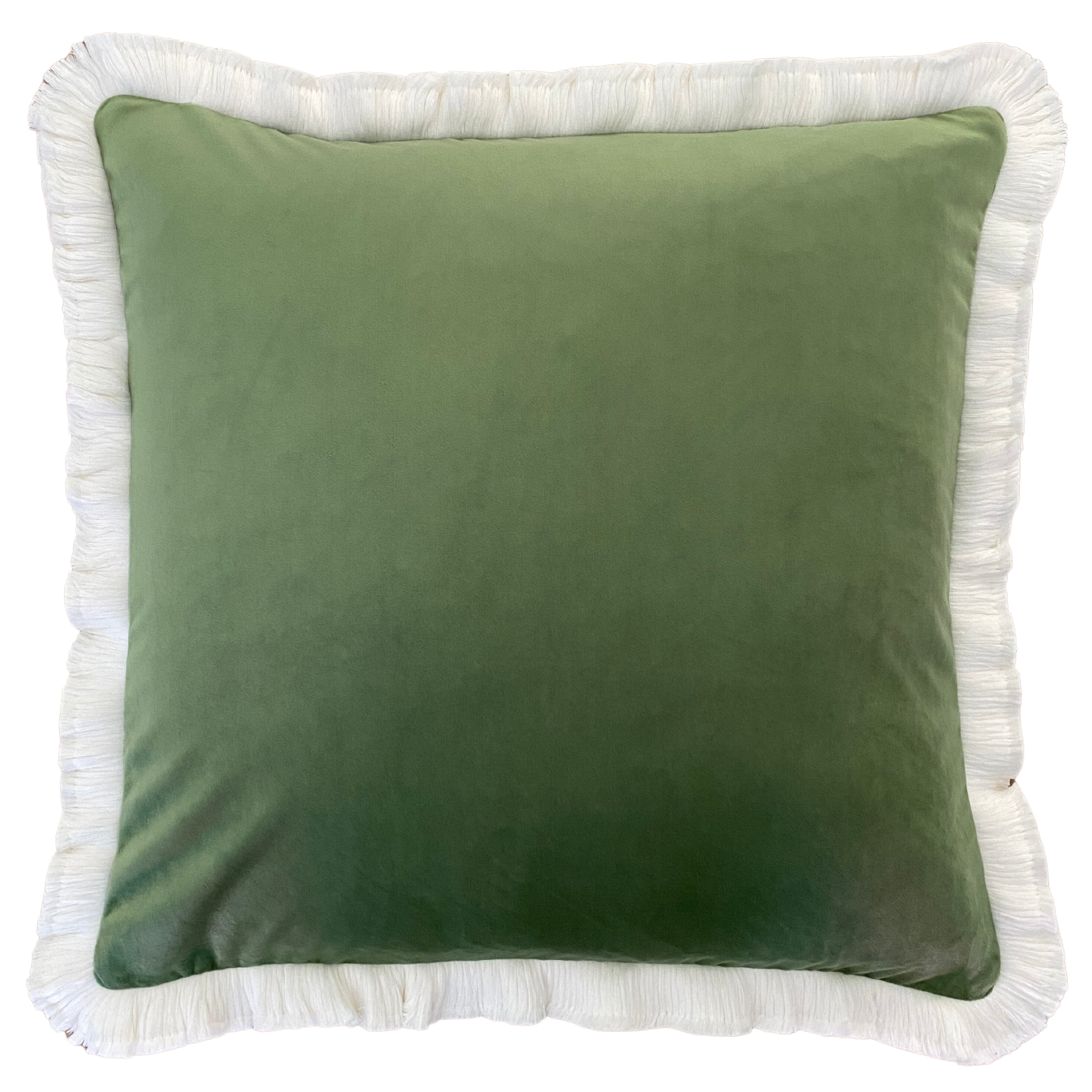 Buy Luxe Cushions & Linens - Moss Velvet with Fringe - By Luxe & Beau Designs 