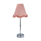 Blush Ruffle Scallop Lamp Shade & Silver Base - Usb Table Lamp - LUXE AND BEAU