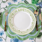 Buy Luxe Cushions & Linens - Green Bon Appétit Dinner Plate - By Luxe & Beau Designs 