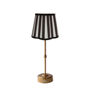 Black Stripe Scallop Lamp Shade & Gold Base - USB Table Lamp - LUXE AND BEAU