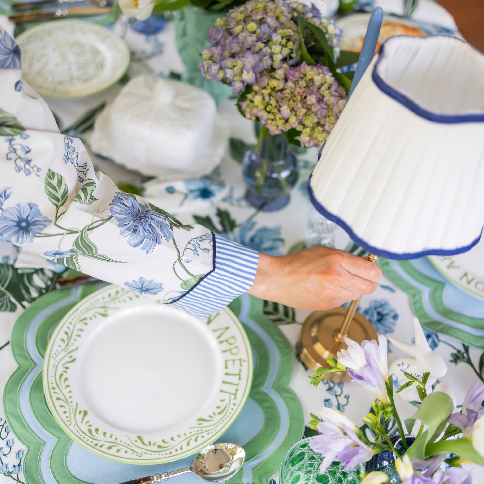 Buy Luxe Cushions & Linens - Green Bon Appétit Dinner Plate - By Luxe & Beau Designs 