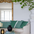 Buy Luxe Cushions & Linens - Green Ruffle Stripe Linen Cushion Cover 50x50 - By Luxe & Beau Designs 