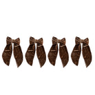 Small Mocha Velvet Bow (Set of 4) - LUXE AND BEAU