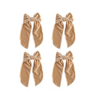 Small Champagne Velvet Bow (Set of 4) - LUXE AND BEAU