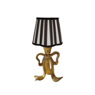 Black Stripe Scallop Lamp Shade & Beau Base - Table Lamp - LUXE AND BEAU