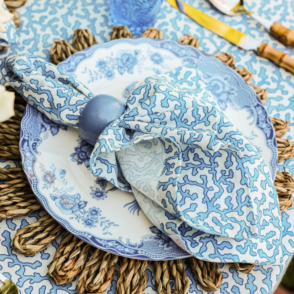 Buy Luxe Cushions & Linens - Blue Napkin Rings (Set of 4) - By Luxe & Beau Designs 