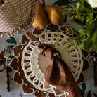 Chocolate With Ivory Embroidery Heirloom Napkin (Set Of 4) - LUXE AND BEAU