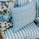 Buy Luxe Cushions & Linens - Blue Ruffle Stripe Linen Cushion Cover 65 x 65 - By Luxe & Beau Designs 