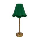Emerald Scallop Ruffle Lamp Shade & Gold Base - USB Table Lamp - LUXE AND BEAU