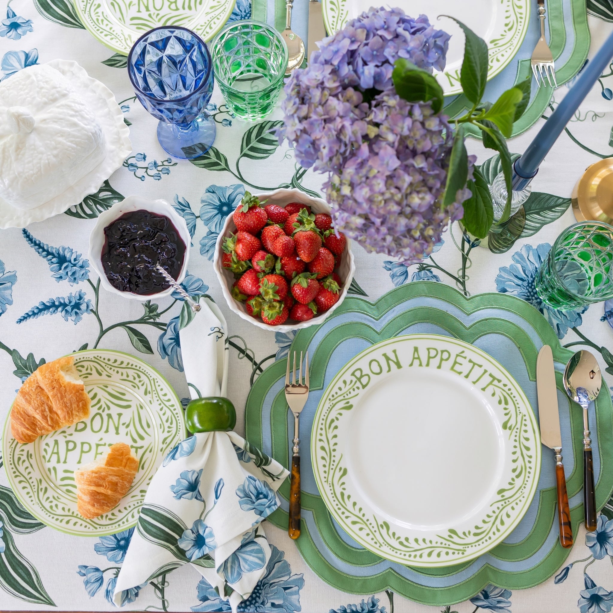 Buy Luxe Cushions & Linens - Green Bon Appétit Starter Plate - By Luxe & Beau Designs 