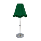 Emerald Green Ruffle Scallop Lamp Shade & Silver Base - Usb Table Lamp - LUXE AND BEAU